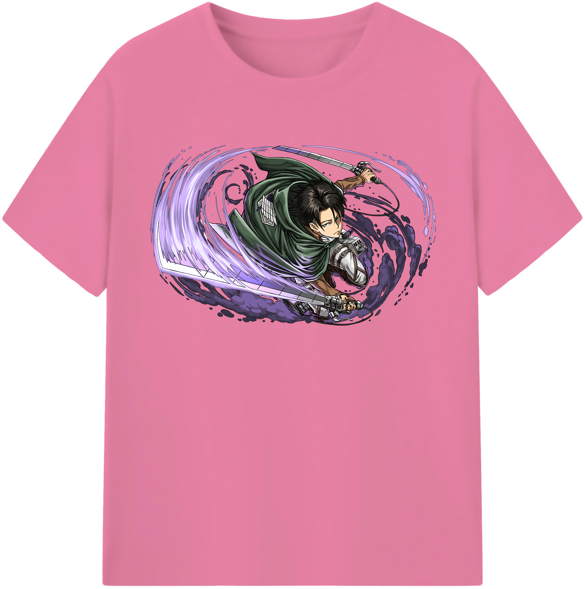 （画像用） 進撃の巨人 リヴァイ·アッカーマン Attack on Titan Levi Ackerman 綿100％半袖Tシャツ（フロントプリント）